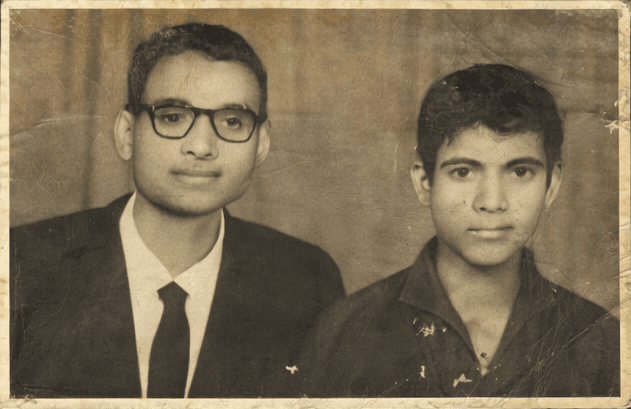 Young Professor Madiraju Ranga Rao with a literary colleague in a vintage portrait photograph