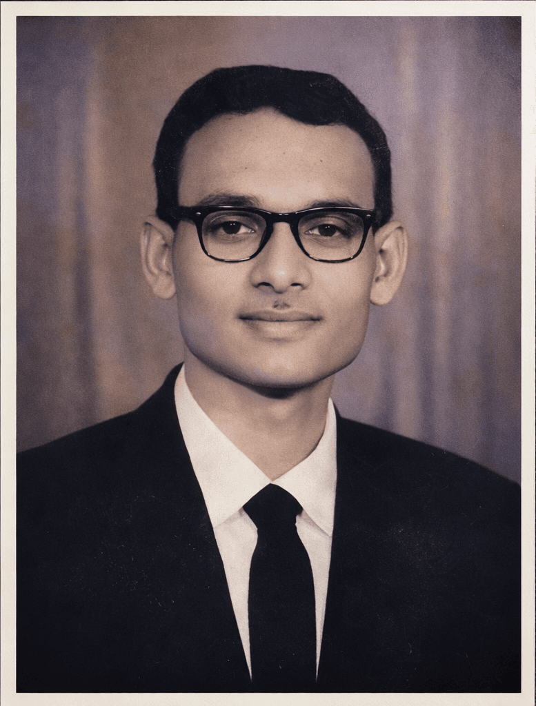 Young Professor Madiraju Ranga Rao formal studio portrait